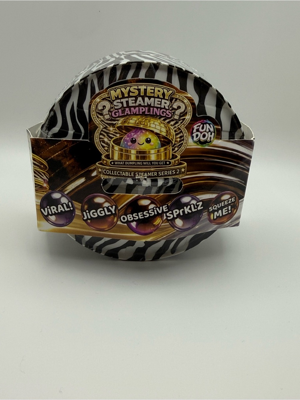 Fun Doh Mystery Steamer Glamplings Collectible - Black & White Zebra
